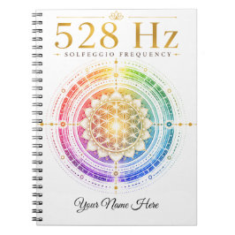 Espiral Caderno Personalizado da Frequência Solfeggio 528 
