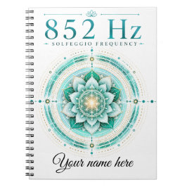 Espiral Caderno Personalizado da Frequência Solfeggio 852 