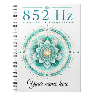 Espiral Caderno Personalizado da Frequência Solfeggio 852