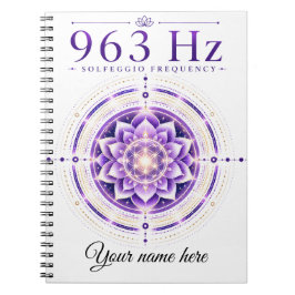 Espiral Caderno Personalizado da Frequência Solfejo 963 Hz