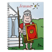 Caderno personalizado da história dos "romanos"