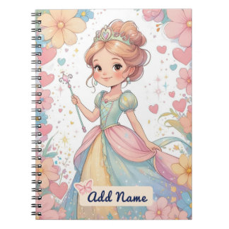 Espiral Caderno Personalizado da Princesa – Adicionar Nome