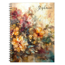 Espiral Caderno Personalizado de Aquarela Floral