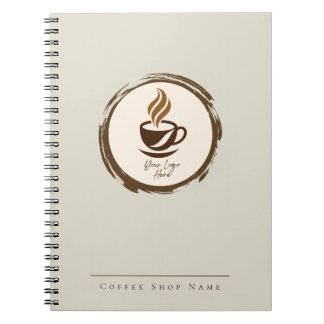 Espiral Caderno Personalizado de Cafeteria com Logotipo