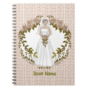Espiral Caderno personalizado de casamento da Noiva Amoros