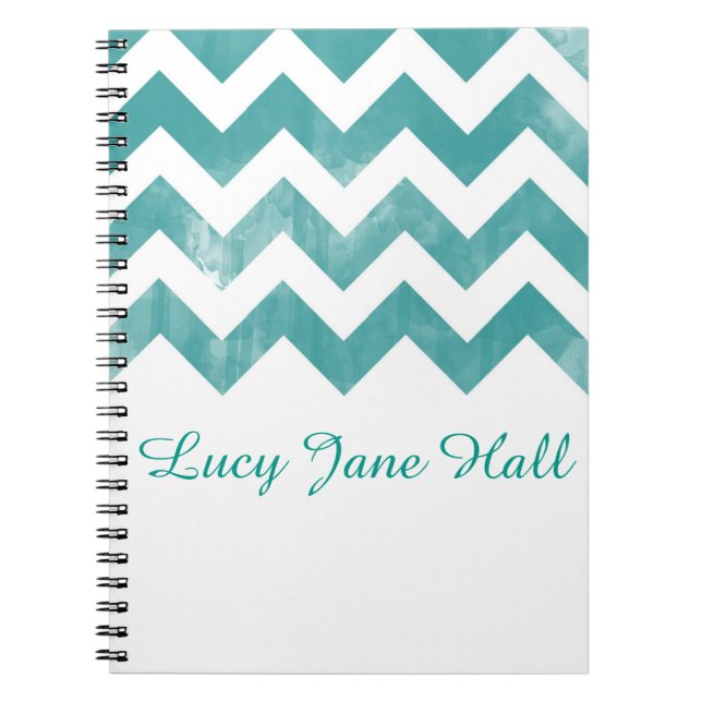 Espiral Caderno personalizado de Chevron da aguarela (Frente)