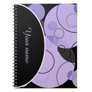 Espiral Caderno personalizado de círculos roxos