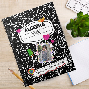 Espiral Caderno Personalizado de Colagem Preto e Branco co