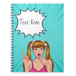 Espiral caderno personalizado de desenho animado de anime