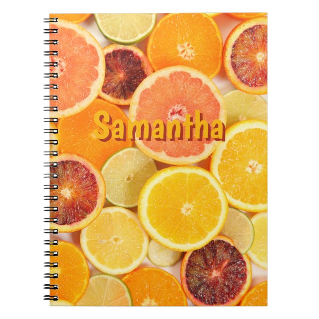 Espiral Caderno Personalizado de Frutas Cítricas – Escola  (Frente)