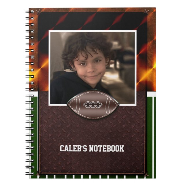 Espiral Caderno Personalizado de Futebol com Foto para Men (Frente)