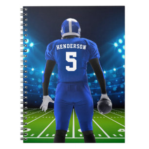 Espiral Caderno Personalizado de Futebol do Jogador Azul