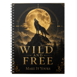 Espiral Caderno Personalizado de Lobo Selvagem e Livre