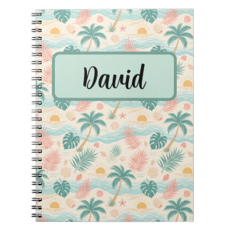 Espiral Caderno Personalizado de Praia Tropical