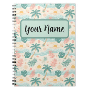 Espiral Caderno Personalizado de Praia Tropical
