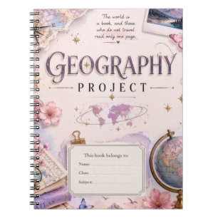 Espiral Caderno Personalizado de Projeto de Geografia Vi