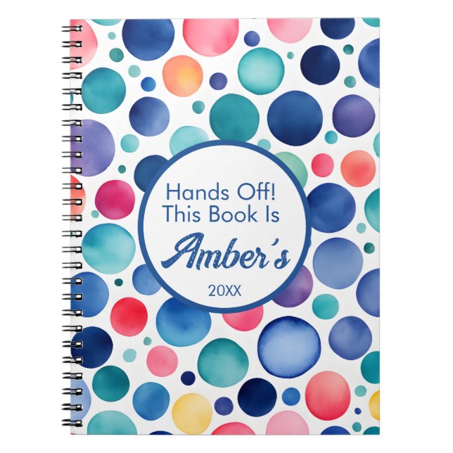 Espiral Caderno Personalizado – Design de Círculo Multicol (Frente)