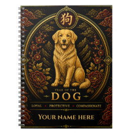 Espiral Caderno Personalizado do Ano do Cão do Zodíaco