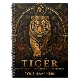 Espiral Caderno Personalizado do Ano do Tigre do Zodíaco