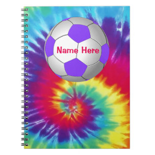 Espiral Caderno PERSONALIZADO do futebol do laço tintura
