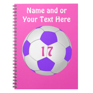Espiral Caderno personalizado do futebol para meninas