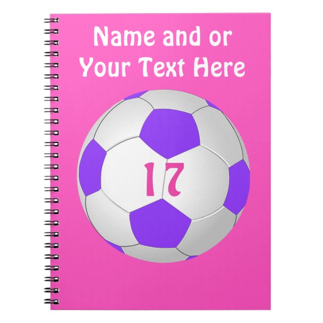 Espiral Caderno personalizado do futebol para meninas (Frente)