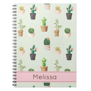 Espiral Caderno personalizado do impressão do cacto