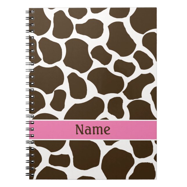 Espiral Caderno personalizado do impressão do girafa (Frente)