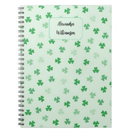 Espiral Caderno Personalizado do Trevo Verde | Minimalista