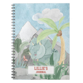 Espiral Caderno Personalizado do Triceratops Adorável Dino