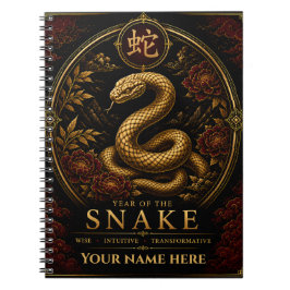 Espiral Caderno Personalizado do Zodíaco do Ano da Serpent