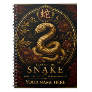 Espiral Caderno Personalizado do Zodíaco do Ano da Serpent