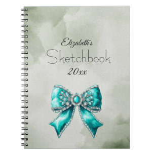 Espiral Caderno Personalizado Elegante com Nome e Laço