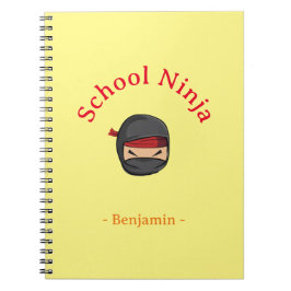 Espiral Caderno Personalizado Escolar Ninja Capa Amarela