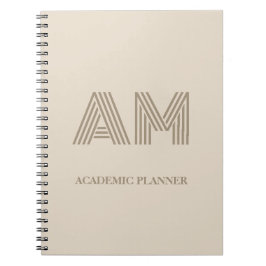 Espiral Caderno Personalizado Geométrico Bege Taupe Minima