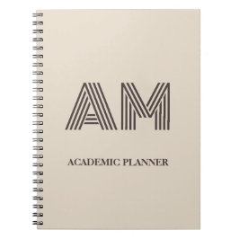 Espiral Caderno Personalizado Geométrico Bege Taupe Minima