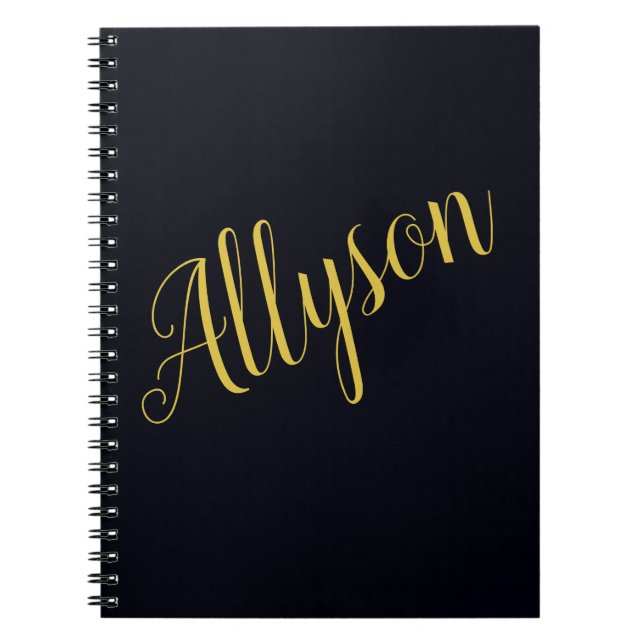 Espiral Caderno personalizado glamour dourado (Frente)