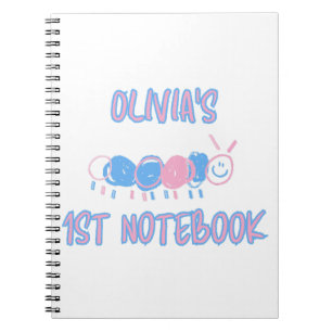 Espiral Caderno Personalizado Infantil Desenho de Minhoca