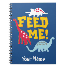 Espiral Caderno Personalizado Infantil Dinossauro Azul Rea