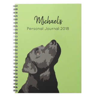 Espiral Caderno personalizado Labrador preto do Diário