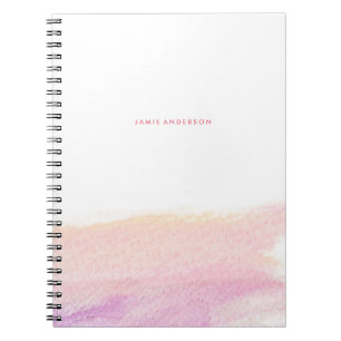 Espiral Caderno personalizado lavagem da aguarela do por