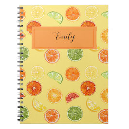 Espiral Caderno Personalizado Limão & Laranja para Escola