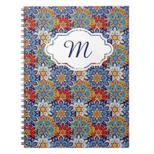 Espiral caderno personalizado mandala brilhante