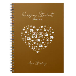 Espiral Caderno Personalizado Marrom Minimalista para Estu
