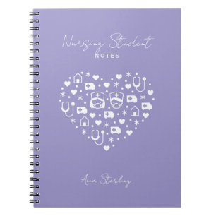 Espiral Caderno Personalizado Minimalista de Enfermagem em