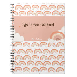 Espiral Caderno Personalizado Moderno Boho Arco-Íris, pers
