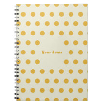 Caderno Personalizado Nome Padrão Pontos Amarelos