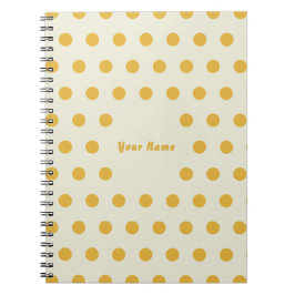 Espiral Caderno Personalizado Nome Padrão Pontos Amarelos 