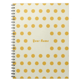 Espiral Caderno Personalizado Nome Padrão Pontos Amarelos