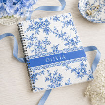 Caderno Personalizado Nome Toile Azul
